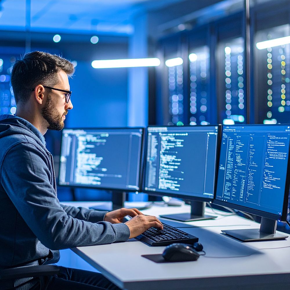 Person vor einem Computer